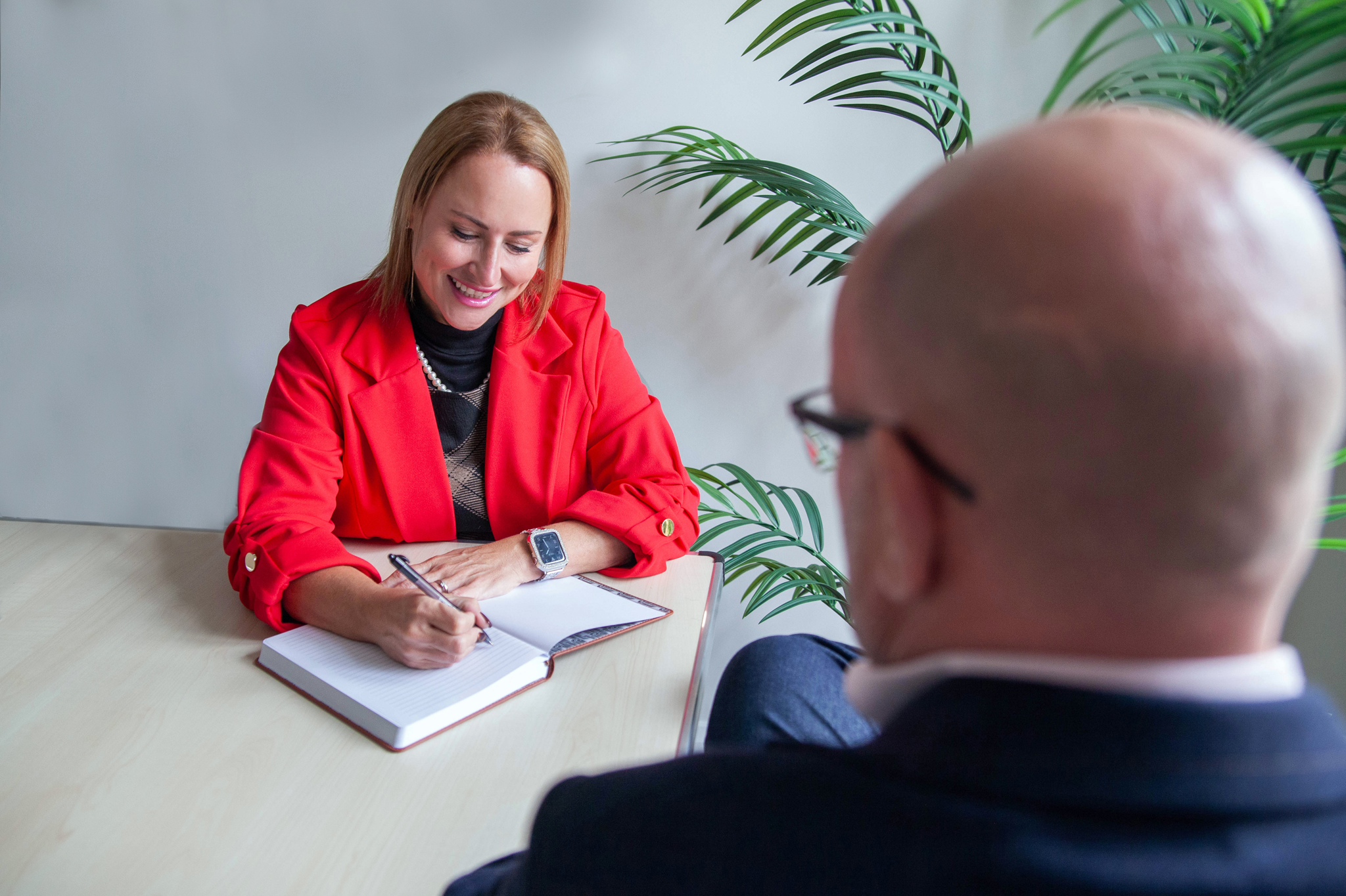 Anneka Wilkins in a personal recruitment consultation